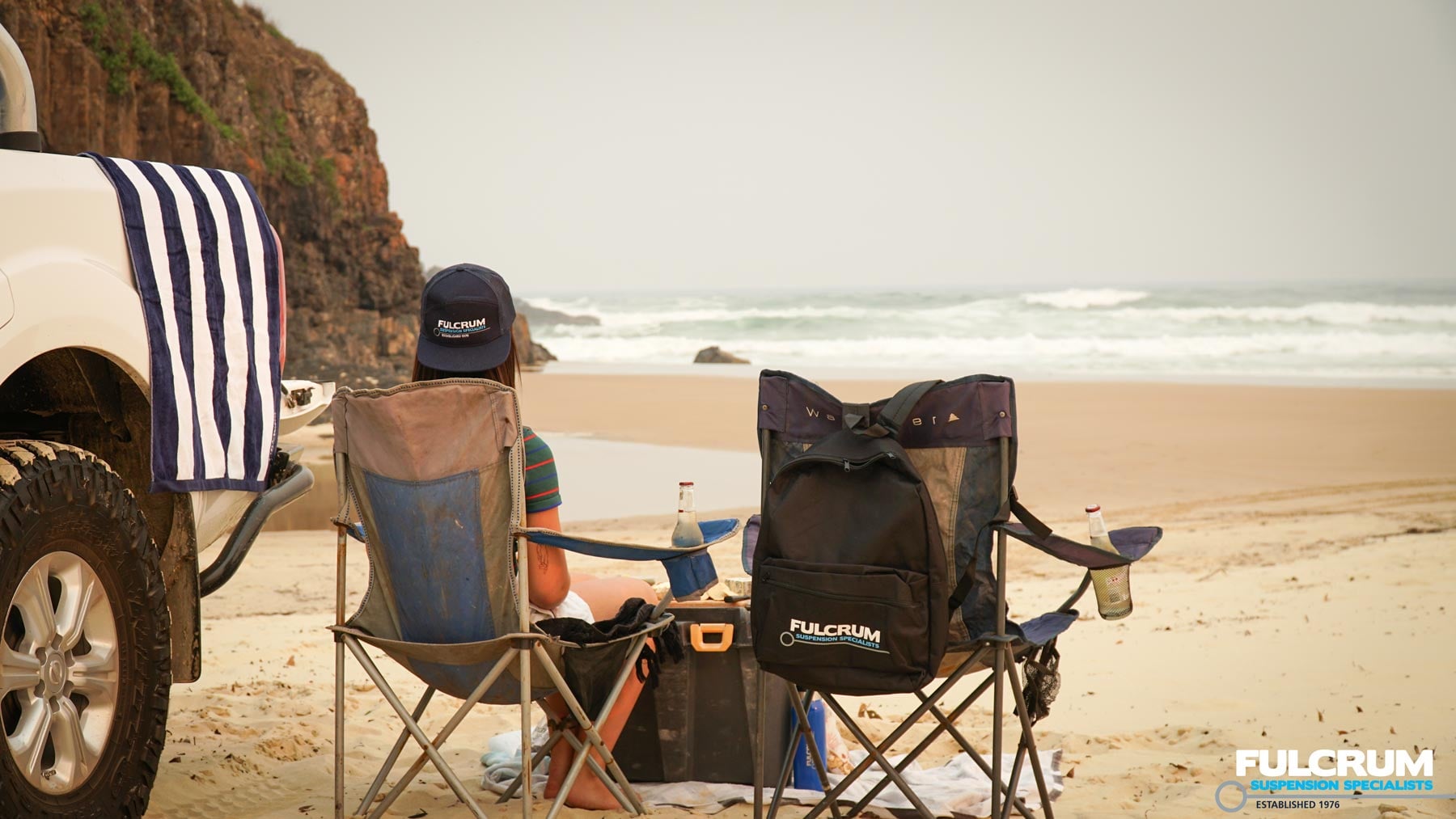Fulcrum Summer Pack Sitting down with Backpack
