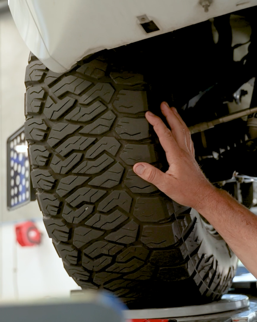 Example of tyre wear on a dmax, mux and bt50 caused by bump steer. 