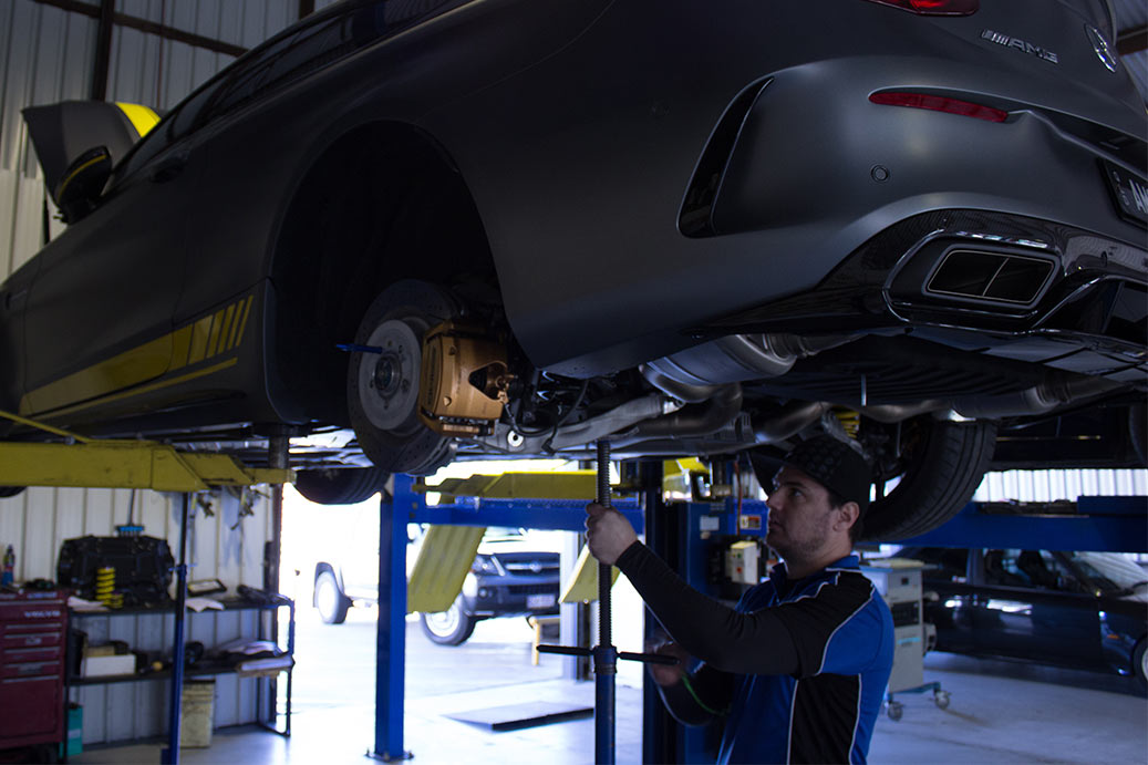 Get your suspension serviced. Car suspension safety is important!